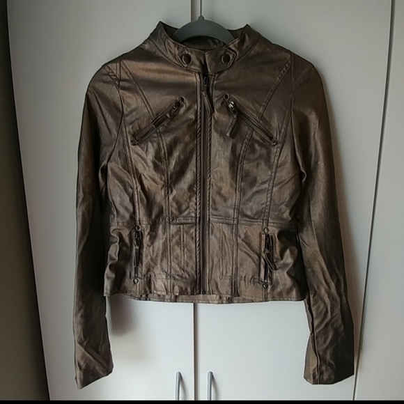 Metallic Bronze Leather Jacket size M - Picture 7 of 7